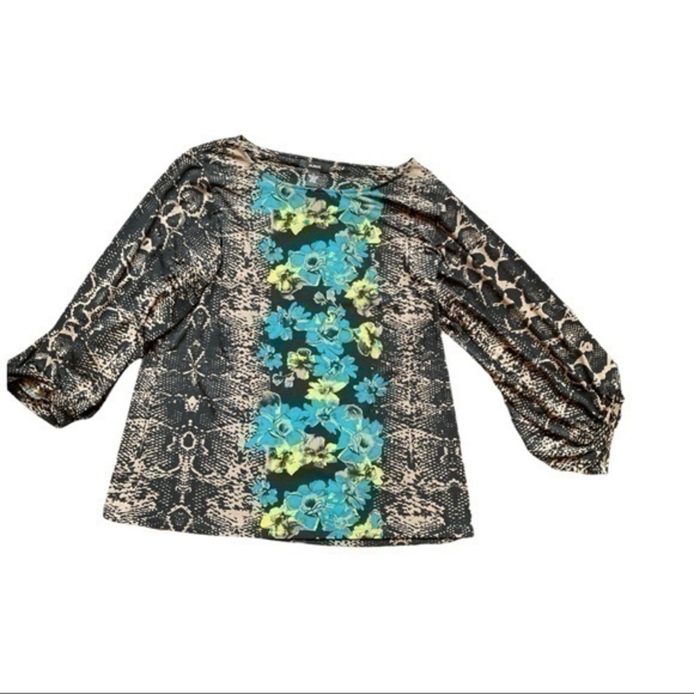 Alfani size large wide round neck, flowing top, loose sleeves that cuffs